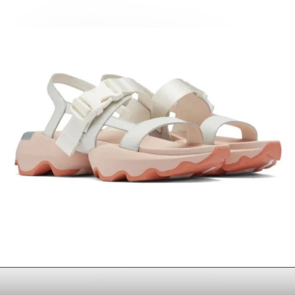 Like New- SOREL Sea Salt & Peach Blossom Kinetic Impact Sling Sandal Women 9
